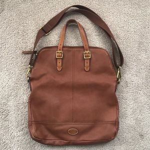 Fossil Women's Fold Over Bag Leather Adjustable